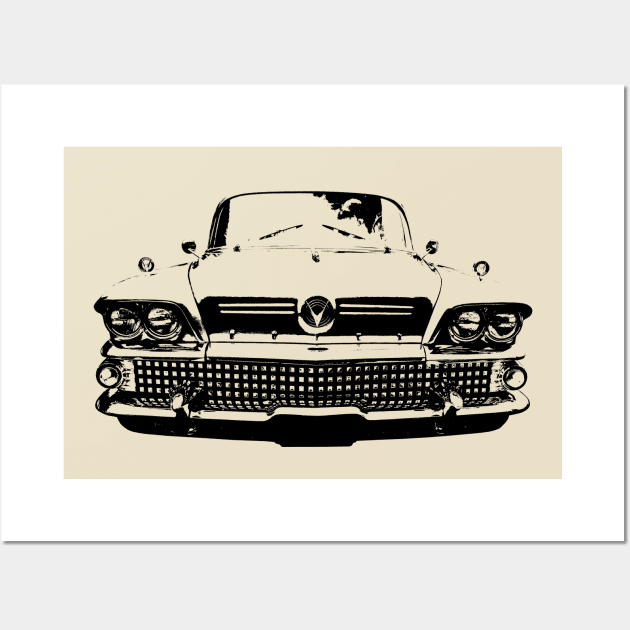 Buick Riviera 1950s American classic car monoblock black Wall Art by soitwouldseem